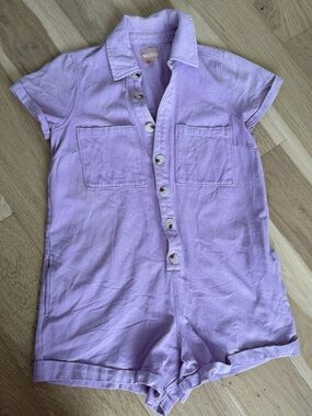 Lavender Mumu denim romper